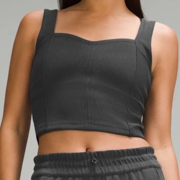 ✨Lululemon Ribbed Softstreme Sweetheart Tank Top | Black - Picture 2 of 9